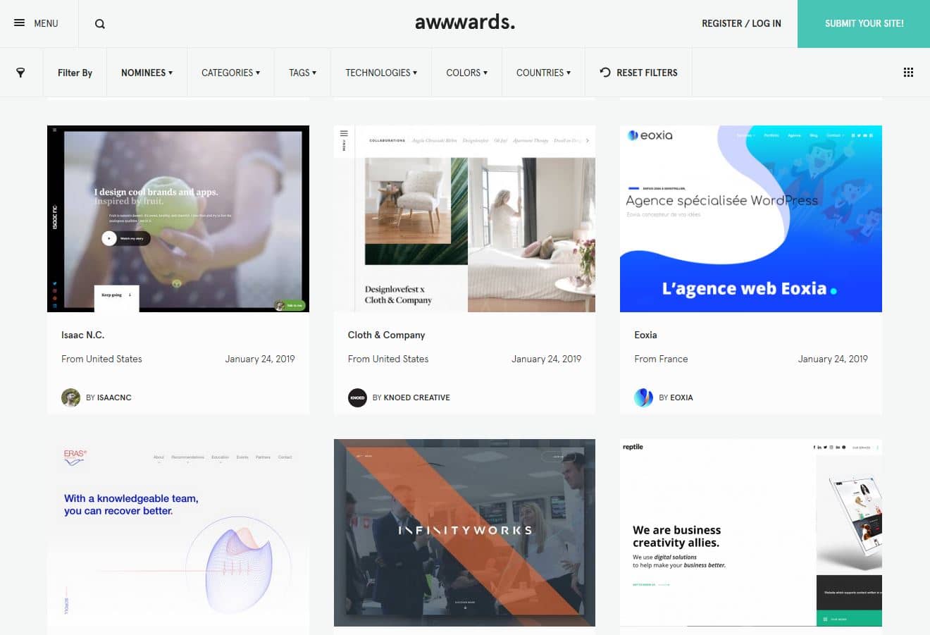 Eoxia, nominé sur Awwwards