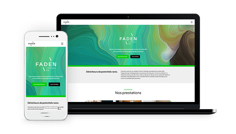maquette mobile site Faden