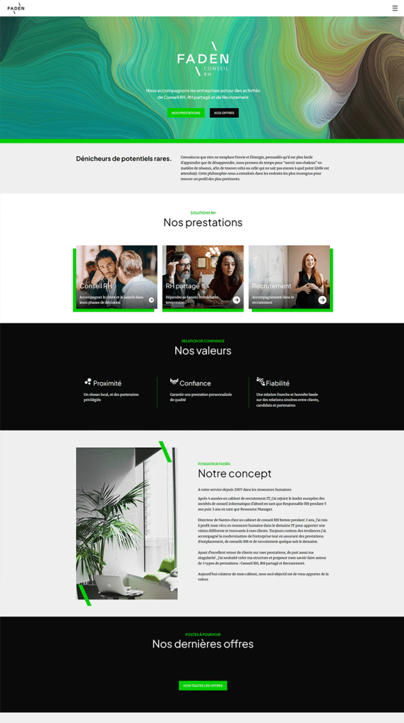 maquette web site faden