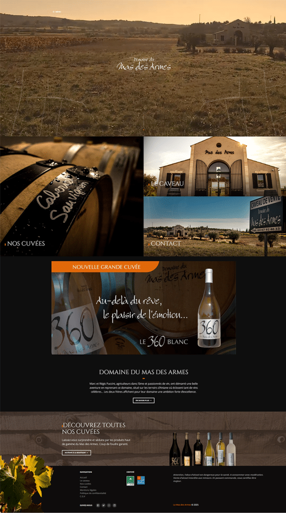 maquette web mas des armes