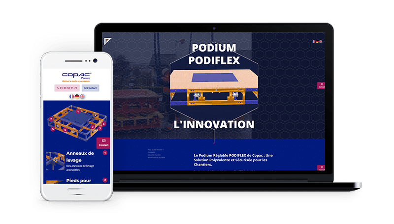 maquette mobile site podium podiflex