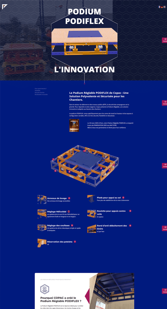 maquette site podium podiflex