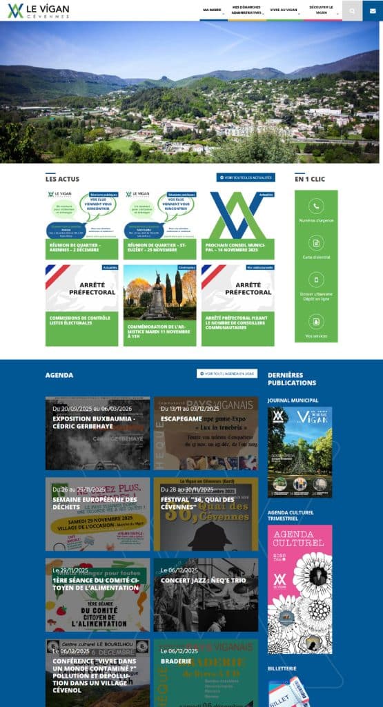 Page d'accueil Site internet de la mairie du Vigan